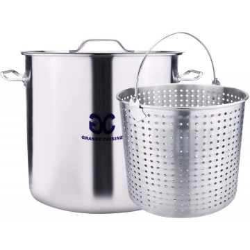 64Quart Stainless Steel Stock Pot with Basket China Manufacturer